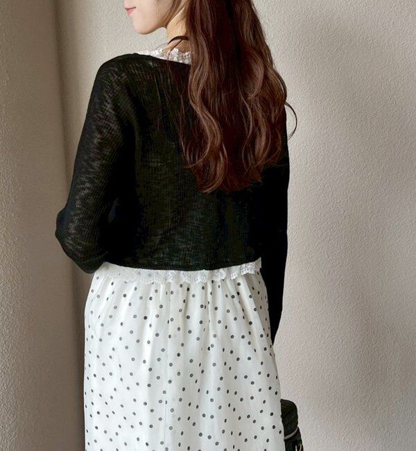  「レース切り替えシアーカーデ」|ニット・セーター|