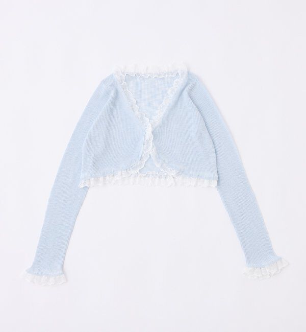  「レース切り替えシアーカーデ」|ニット・セーター|