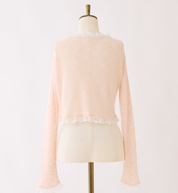  「レース切り替えシアーカーデ」|ニット・セーター|