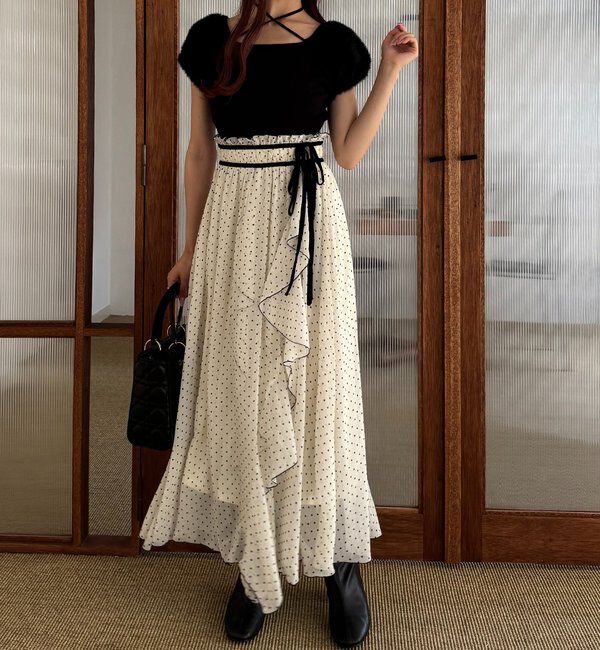  「袖フェザー半袖ニット」|ニット・セーター|