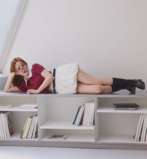  「２枚衿ケーブル半袖ニット」|ニット・セーター|