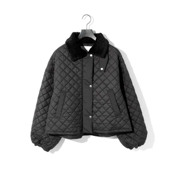 MIDIUMISOLID「MIDIUMISOLID for Ladies ボア衿キルティングコート」|その他|ブラック