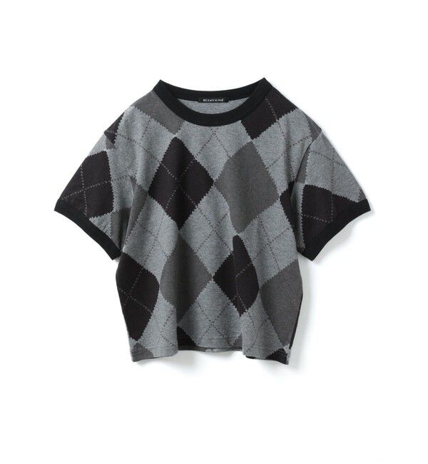 mizuiro ind「mizuiro ind アーガイルプリントTシャツ」|Tシャツ・カットソー|
