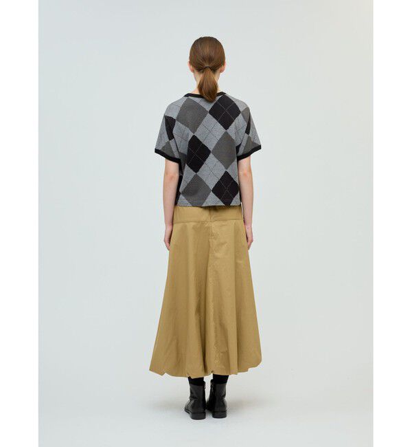 mizuiro ind「mizuiro ind アーガイルプリントTシャツ」|Tシャツ・カットソー|