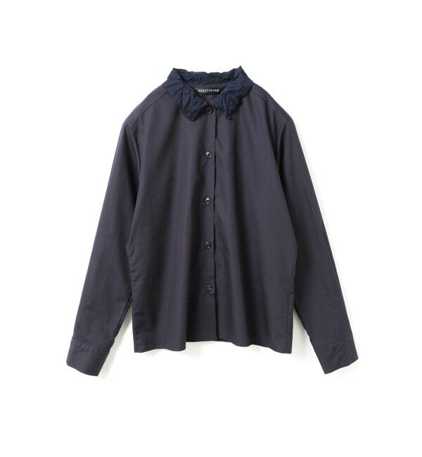 mizuiro ind「mizuiro ind ワッシャーカラーシャツ」|シャツ・ブラウス|ネイビー