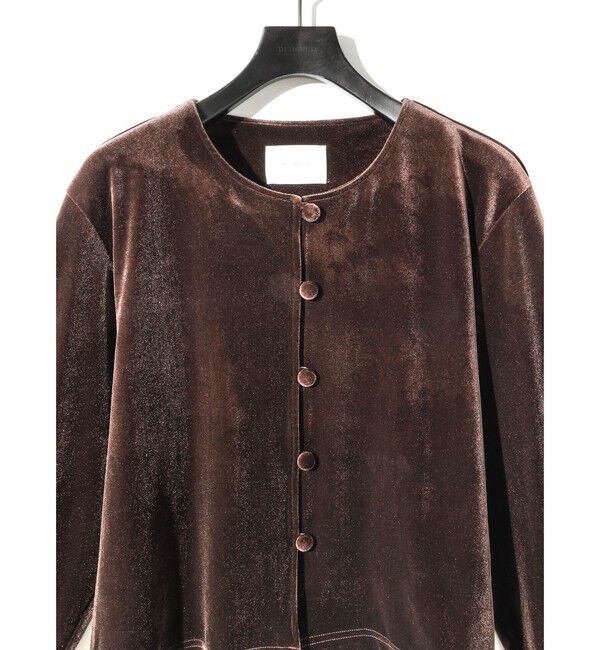 MIDIUMISOLID「MIDIUMISOLID for Ladies クルーネックベロアカーディガン」|カーディガン|