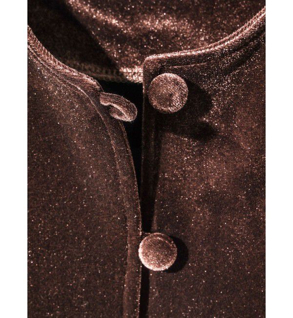 MIDIUMISOLID「MIDIUMISOLID for Ladies クルーネックベロアカーディガン」|カーディガン|