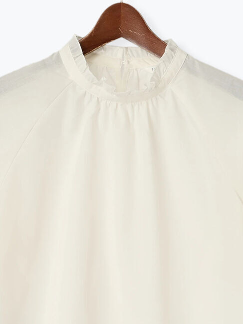 Te chichi TERRASSE「【イージーケア】無地/柄アソートスタンドフリルブラウス」|シャツ・ブラウス|