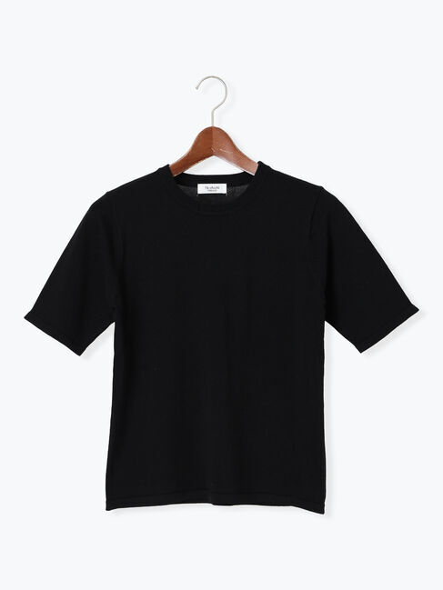 Te chichi TERRASSE「【抗菌防臭】ハーフスリーブニット」|ニット・セーター|ブラック