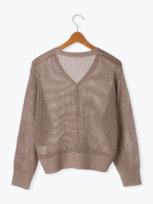 Lugnoncure「透かし編みVネックカーディガン」|カーディガン|
