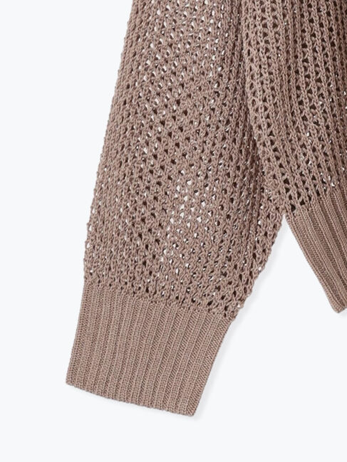 Lugnoncure「透かし編みVネックカーディガン」|カーディガン|