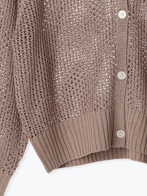 Lugnoncure「透かし編みVネックカーディガン」|カーディガン|