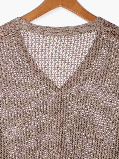 Lugnoncure「透かし編みVネックカーディガン」|カーディガン|