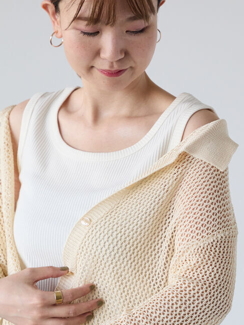 Lugnoncure「【抗菌防臭】リブクルーネックタンクトップ」|タンクトップ|オフホワイト