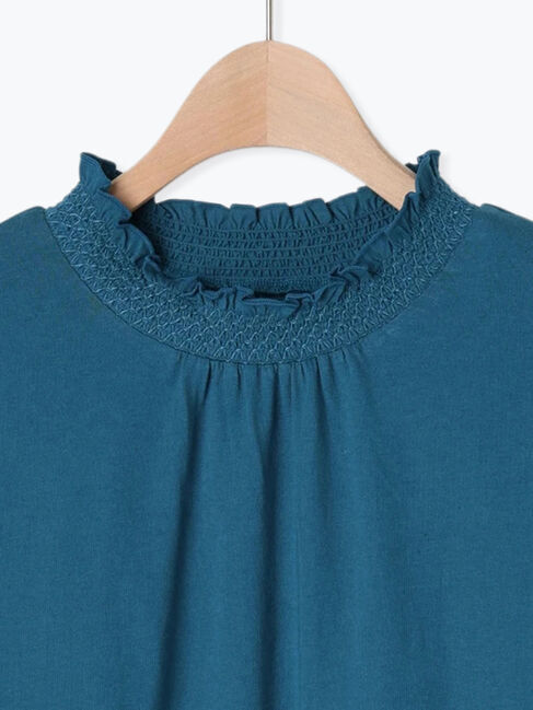 Samansa Mos2「【保湿加工】襟スモッキングカットソー」|Tシャツ・カットソー|