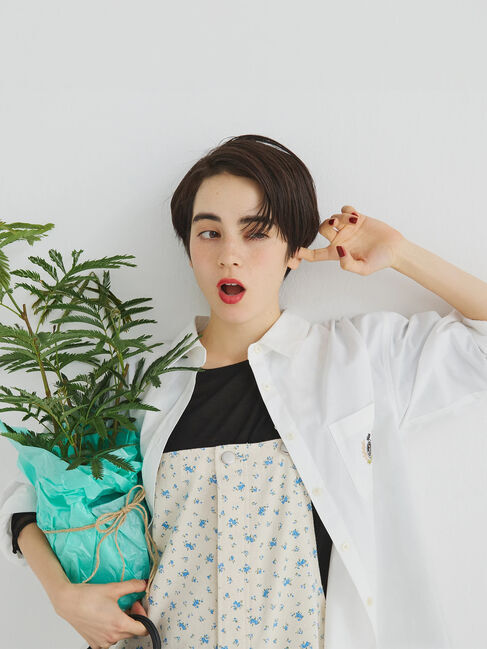 Samansa Mos2「デニム/花柄アソートサロペットパンツ」|その他|