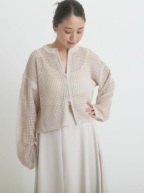 sm2rhythm「メッシュニットジップカーディガン」|カーディガン|キナリ