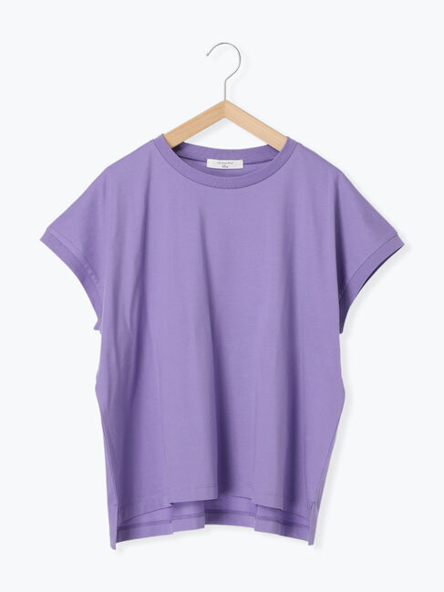 Samansa Mos2 blue「【USAコットン】アソートフレンチスリーブT」|Tシャツ・カットソー|