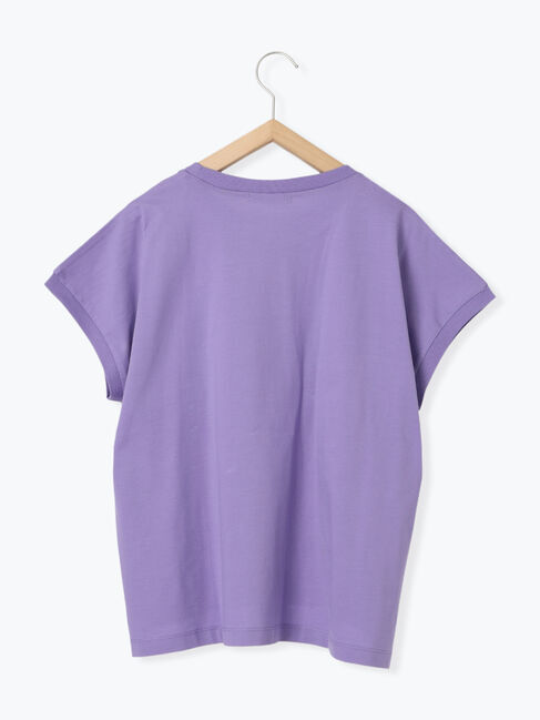 Samansa Mos2 blue「【USAコットン】アソートフレンチスリーブT」|Tシャツ・カットソー|