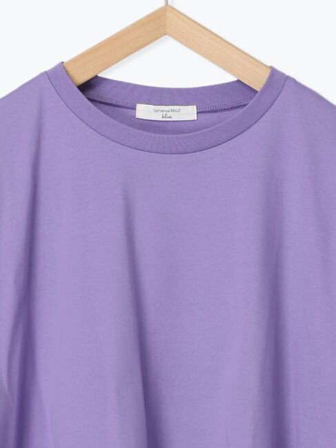 Samansa Mos2 blue「【USAコットン】アソートフレンチスリーブT」|Tシャツ・カットソー|