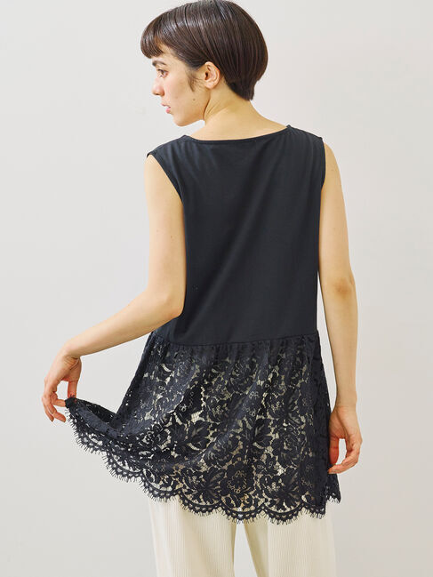 SM2「【接触冷感】裾レースノースリーブカットソー」|Tシャツ・カットソー|