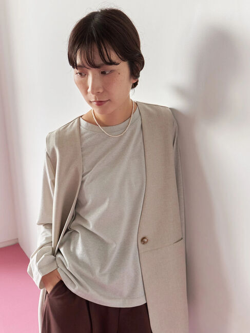 Samansa Mos2 blue「ラメロンT」|Tシャツ・カットソー|キナリ