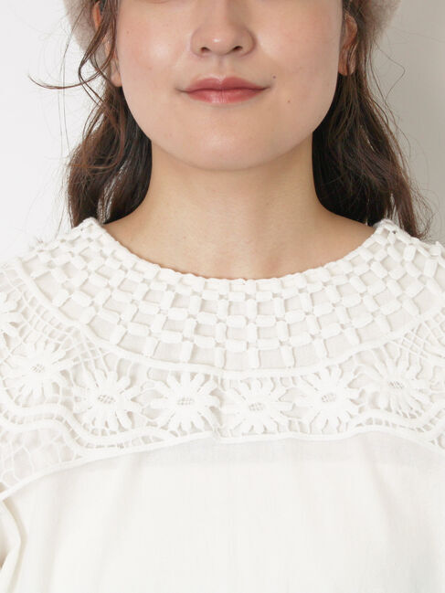 Samansa Mos2「【WEB限定】前後2WAYレース襟ブラウス」|シャツ・ブラウス|