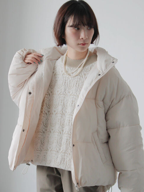 Samansa Mos2 blue「ジャカードモールニットプルオーバー」|ニット・セーター|