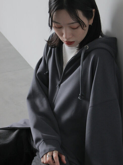 Samansa Mos2 blue「ダンボールジップパーカー」|Tシャツ・カットソー|