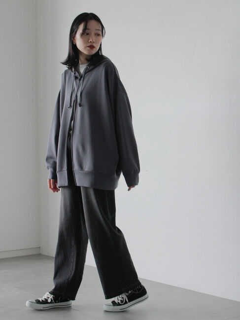 Samansa Mos2 blue「ダンボールジップパーカー」|Tシャツ・カットソー|