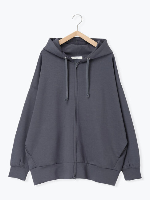 Samansa Mos2 blue「ダンボールジップパーカー」|Tシャツ・カットソー|