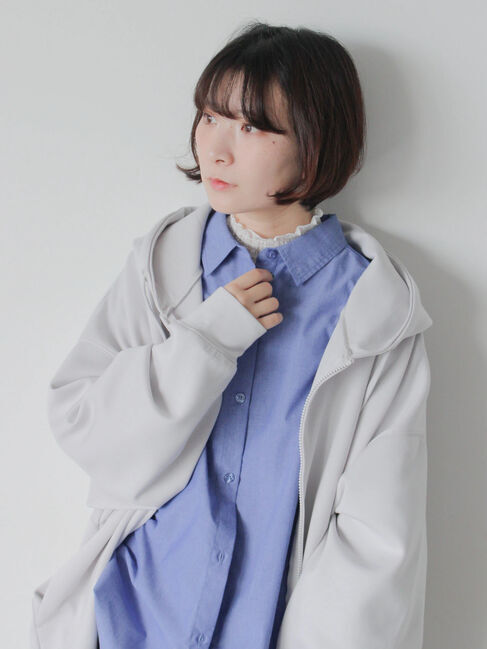 Samansa Mos2 blue「ダンボールジップパーカー」|Tシャツ・カットソー|