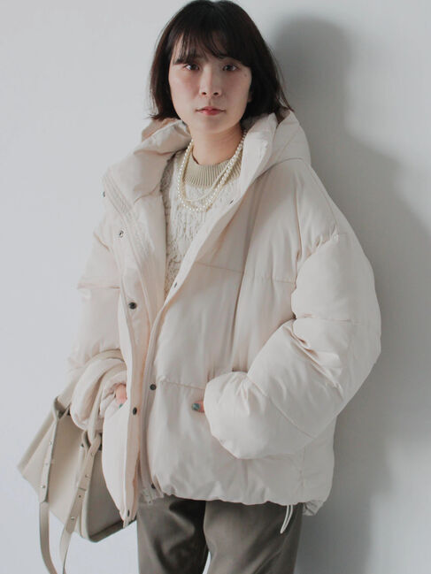 Samansa Mos2 blue「裾ラウンド中綿ブルゾン」|ブルゾン・スタジャン|