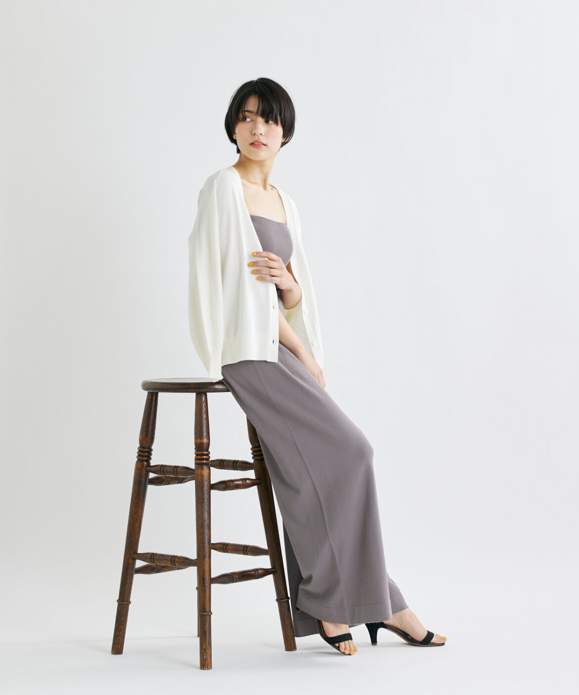 INED「《INED CLARO》ヴィスコースエステルカーディガン」|カーディガン|