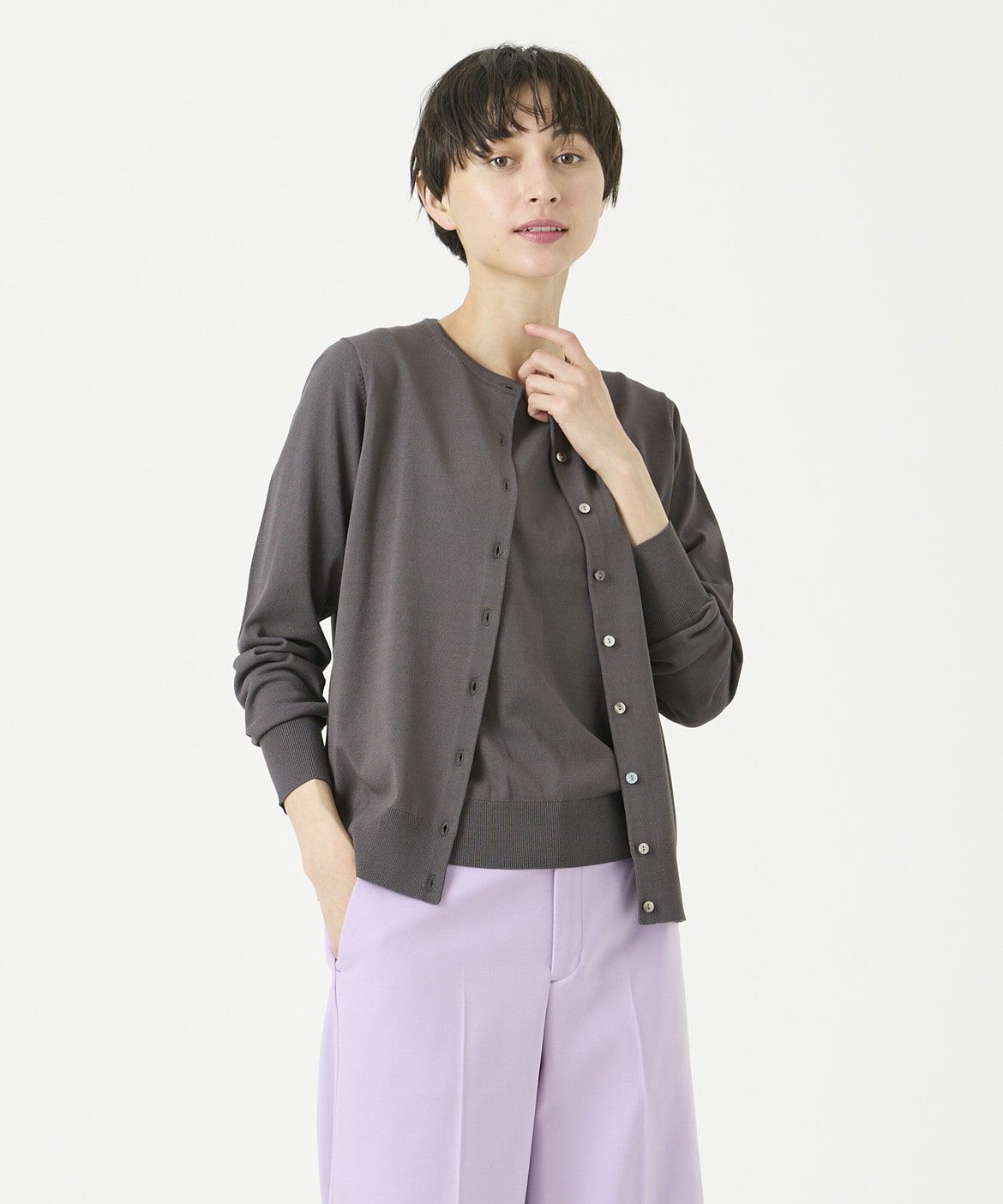 I.T.'S international「カラーニットアンサンブル《BIO SMART》」|カーディガン|チャコールグ 3