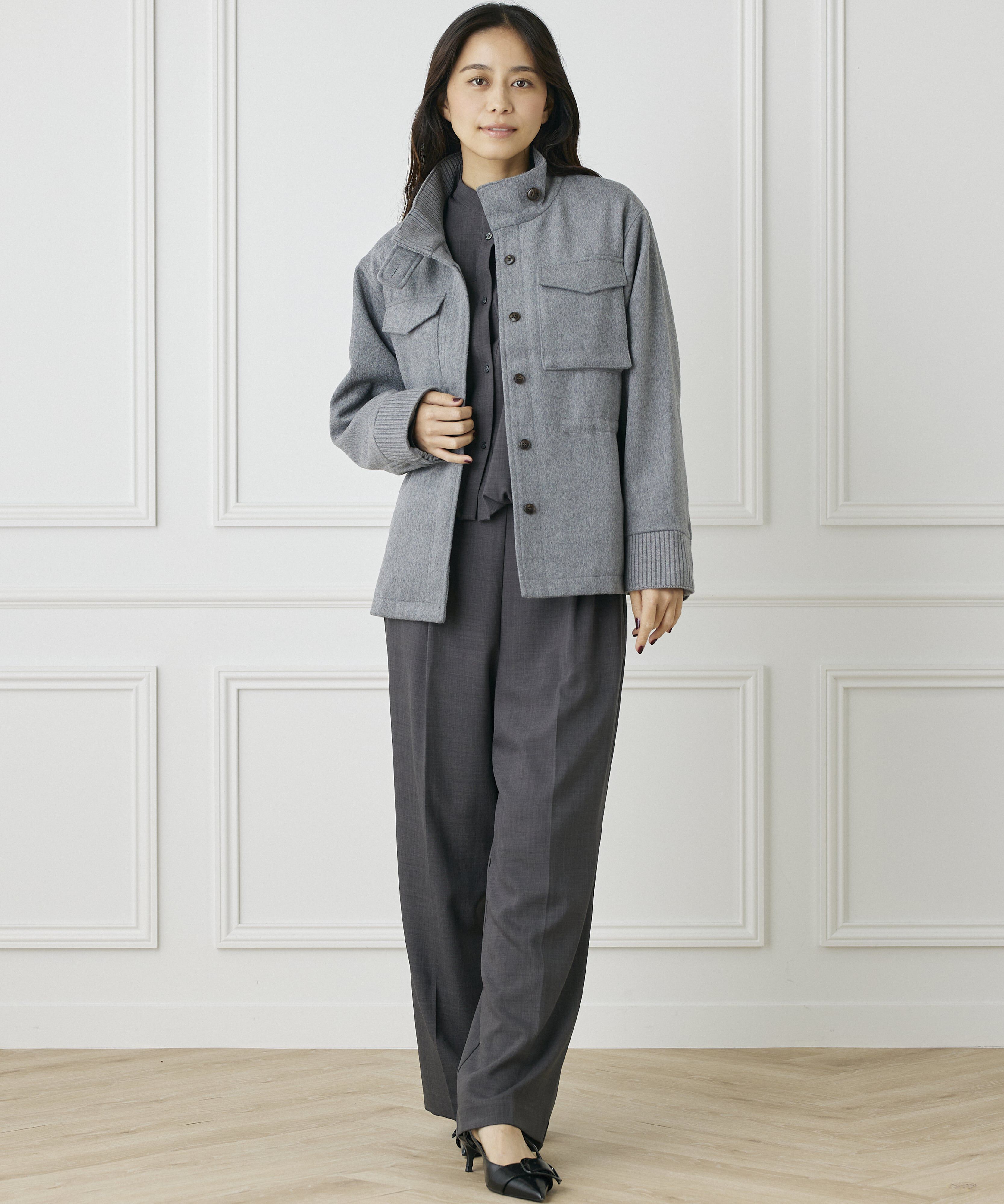 INED「《INED CLARO》ウールブレンドミリタリーブルゾン」|その他|