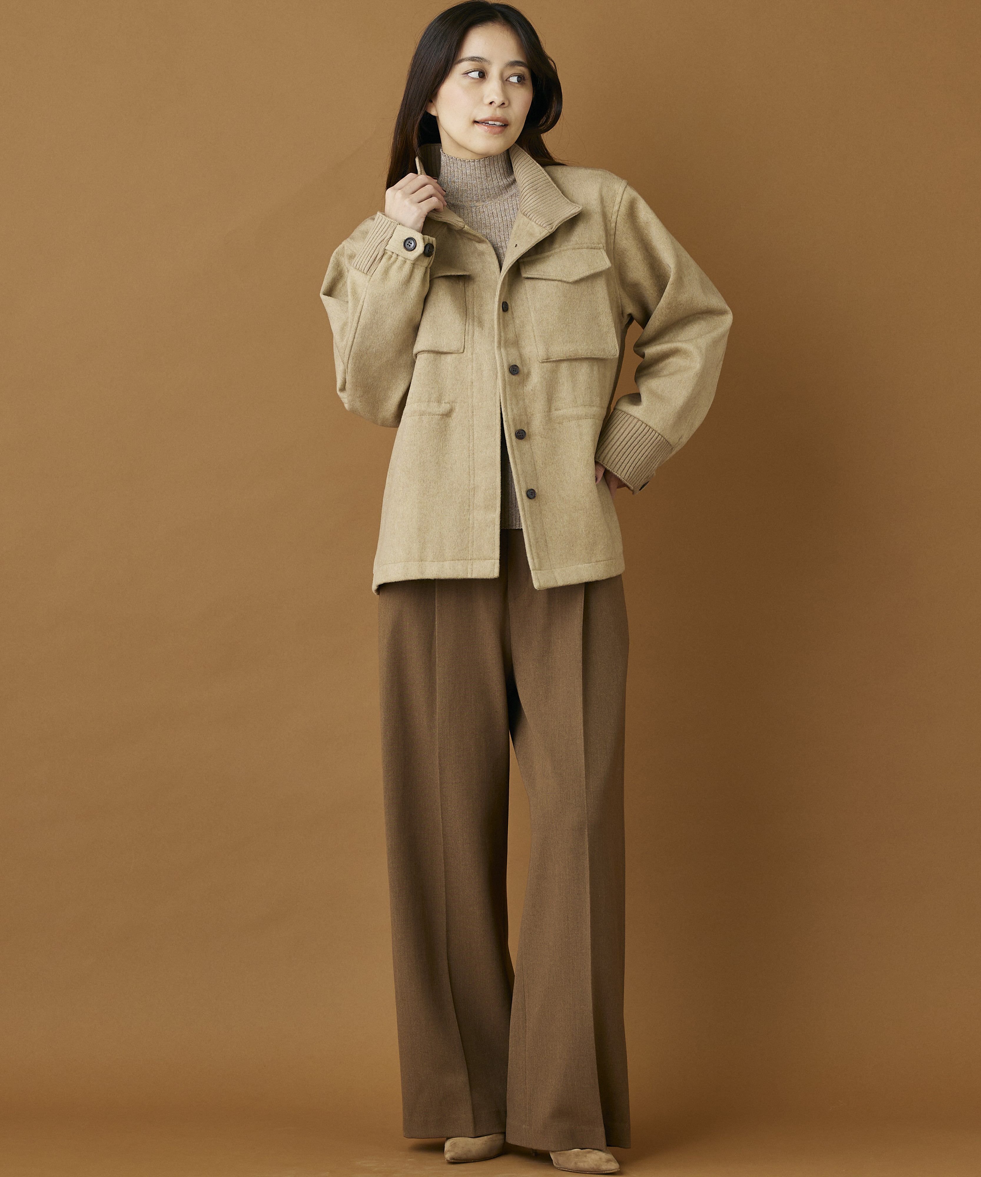 INED「《INED CLARO》ウールブレンドミリタリーブルゾン」|その他|