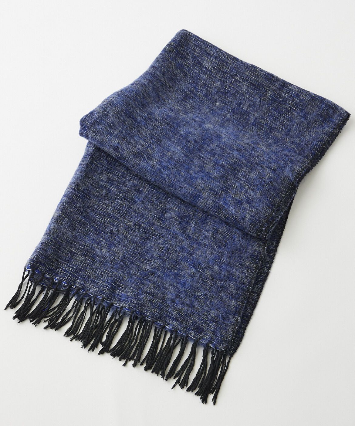 INED「《INED CLARO》ハンドウーヴンコットンアクリルショール」|ストール|ブルー1