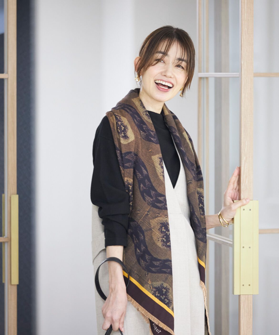 INED「モックネックプルオーバーニット」|ニット・セーター|ブラック