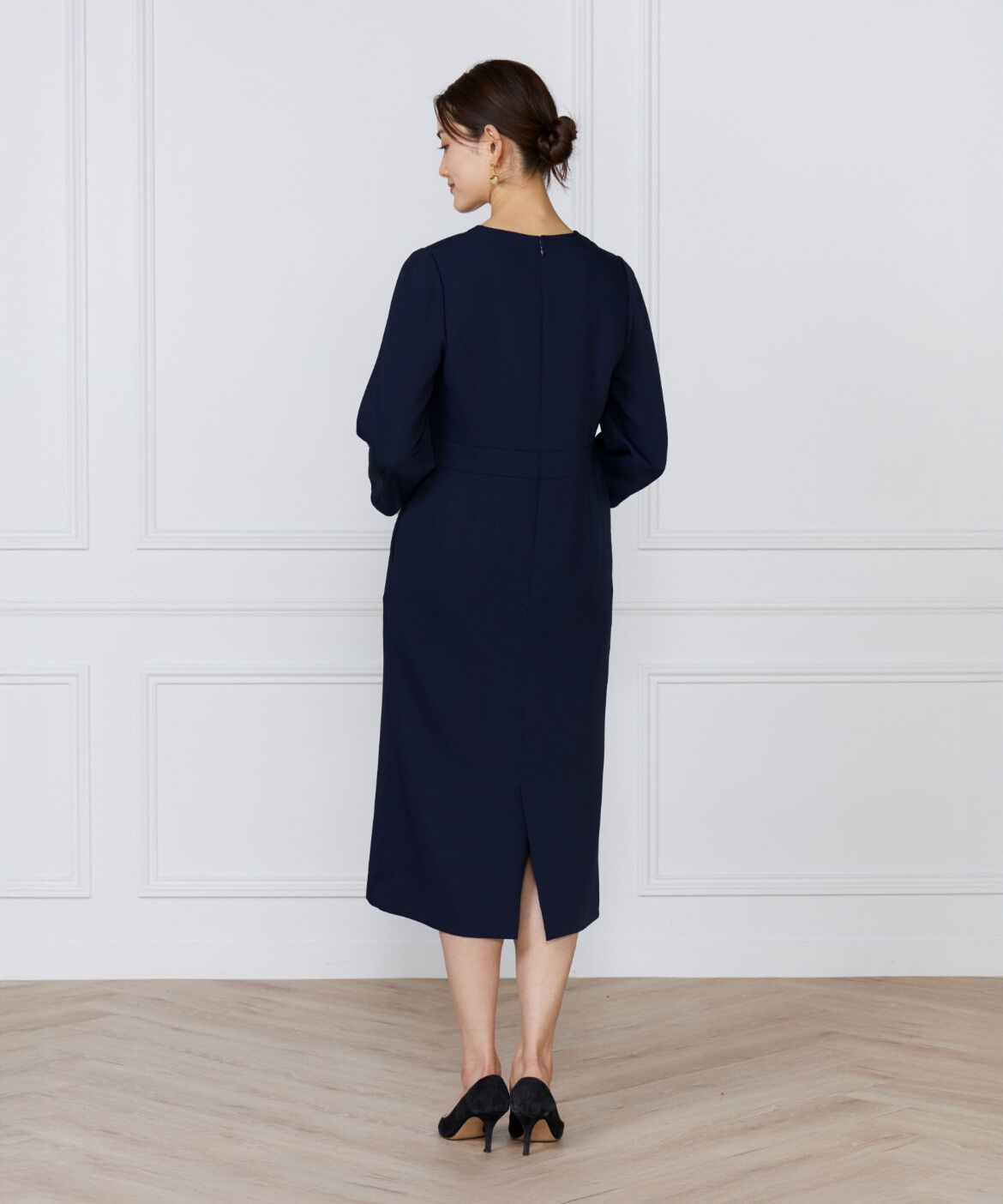 INED「《大きいサイズ》ハイウエストワンピース」|ワンピース|