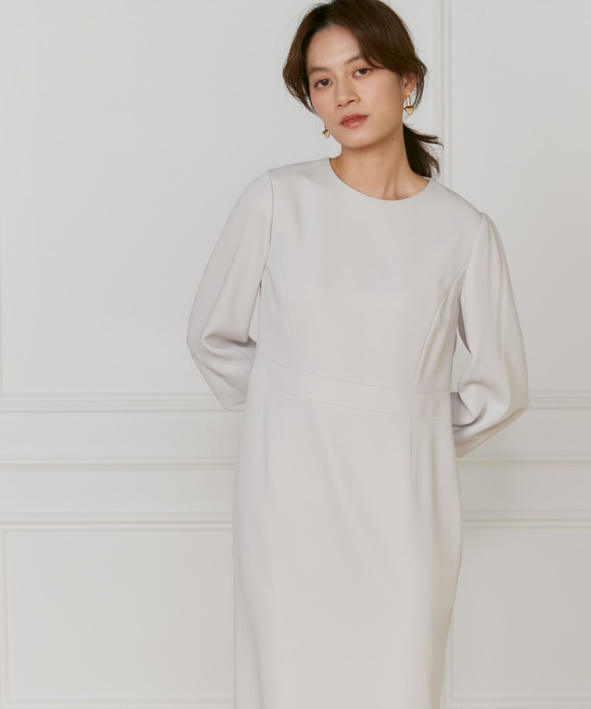 INED「《大きいサイズ》ハイウエストワンピース」|ワンピース|