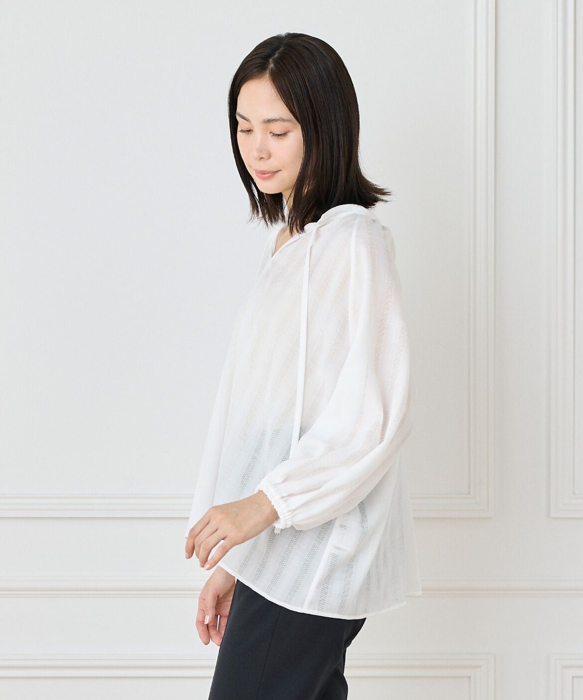 INED「からみ織ブラウス」|シャツ・ブラウス|