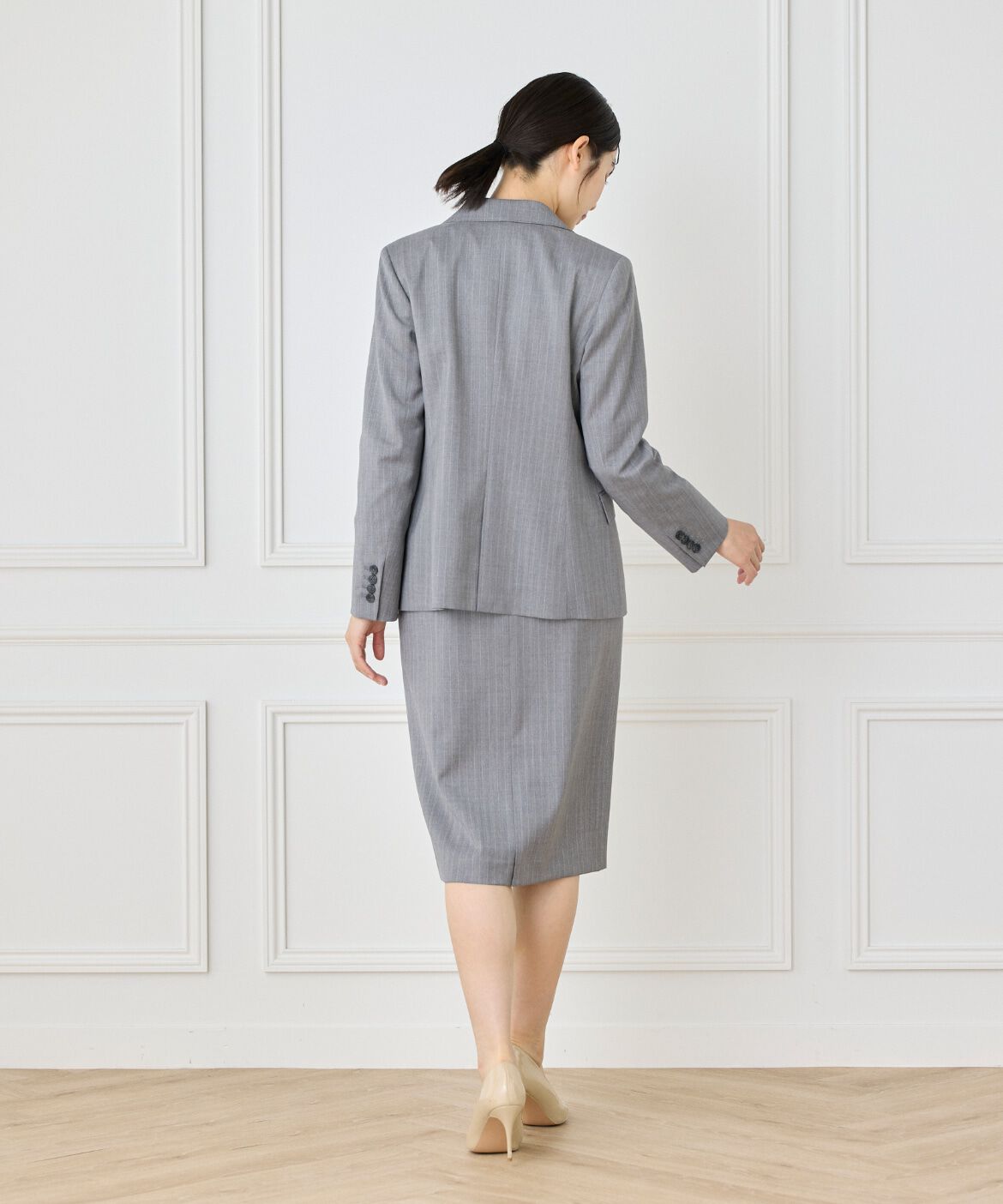 INED「《大きいサイズ》ペンシルスカート《CERRUTI》」|タイト|