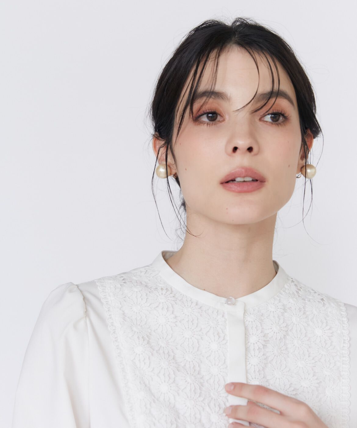 Maglie le cassetto「《大きいサイズ》エンブロイダリードッキングブラウス」|シャツ・ブラウス|