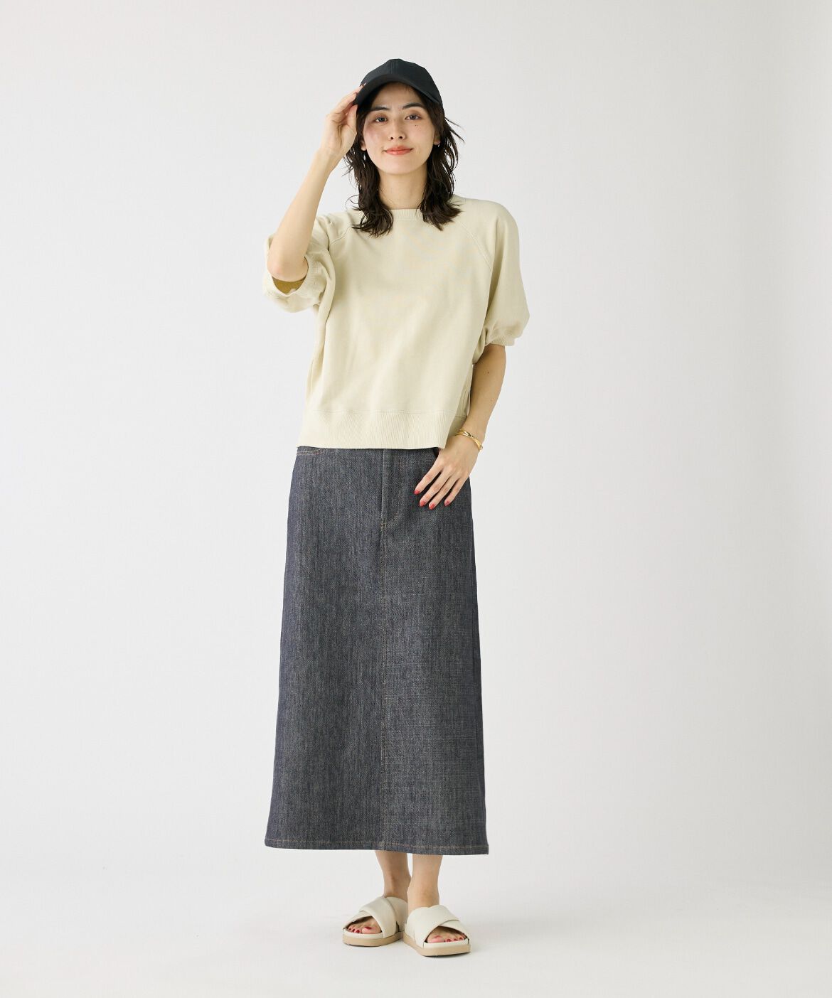 I.T.'S international「ポケットワークストレートスカート《SUVIN DENIM》」|スカート|