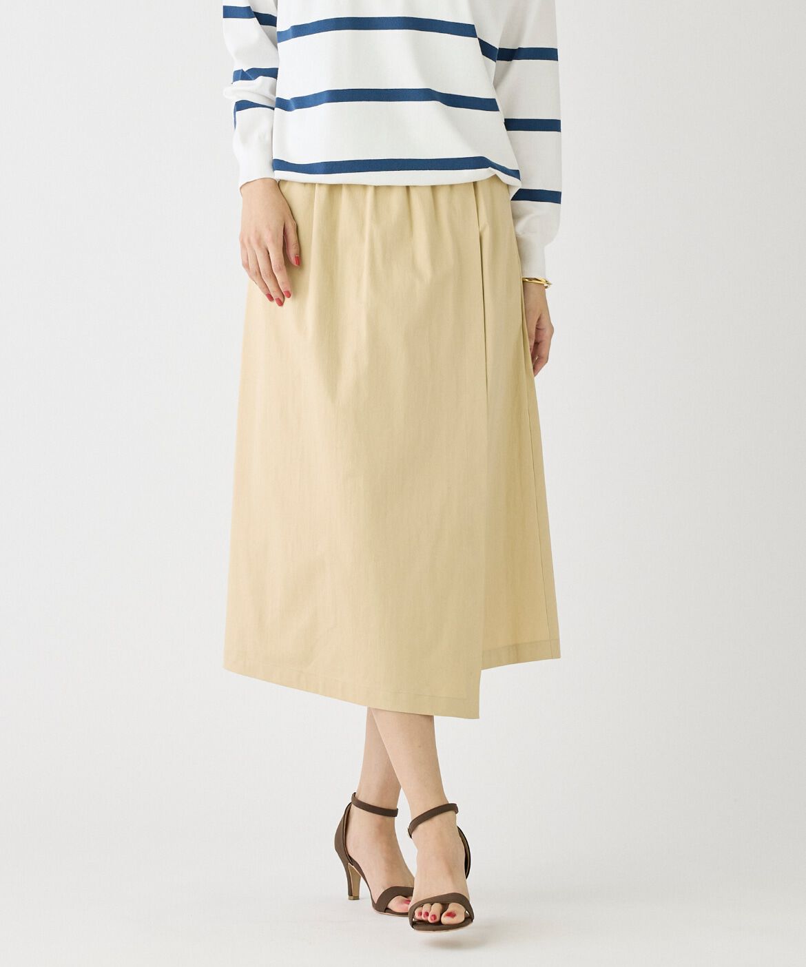 DAY by DAY it&rsquo;s international「ラップデザインスカート」|台形|ベージュ2