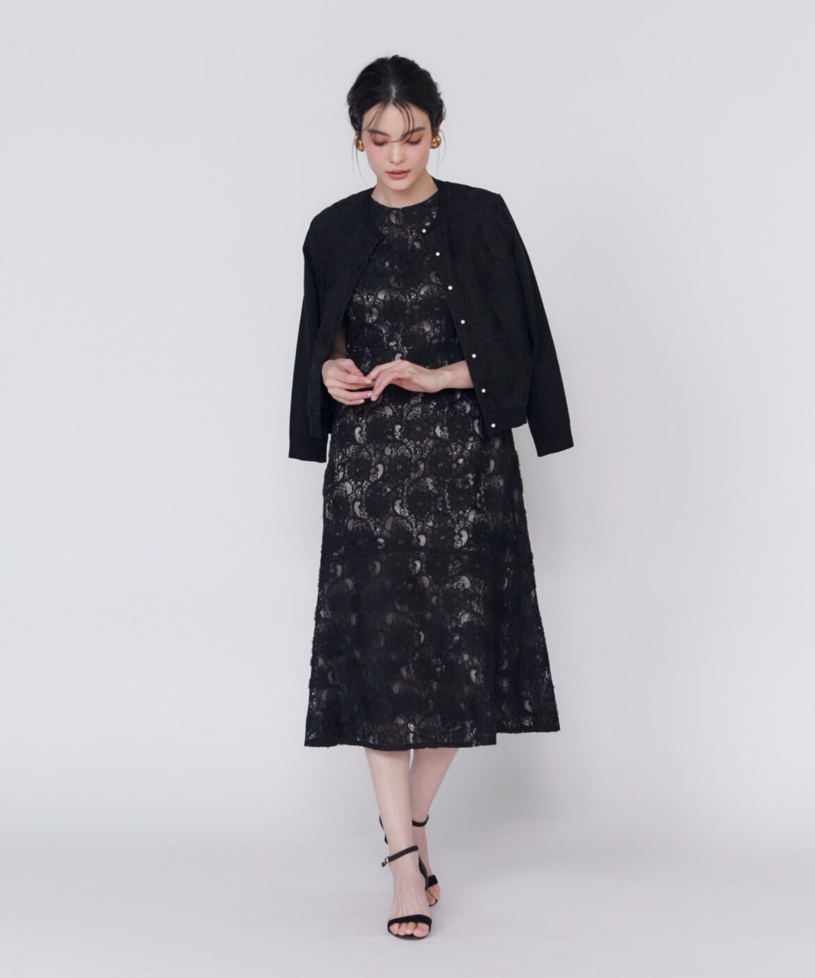 Maglie le cassetto「《大きいサイズ》3D刺繍レースカーディガン《Maglie White》」|カーディガン|