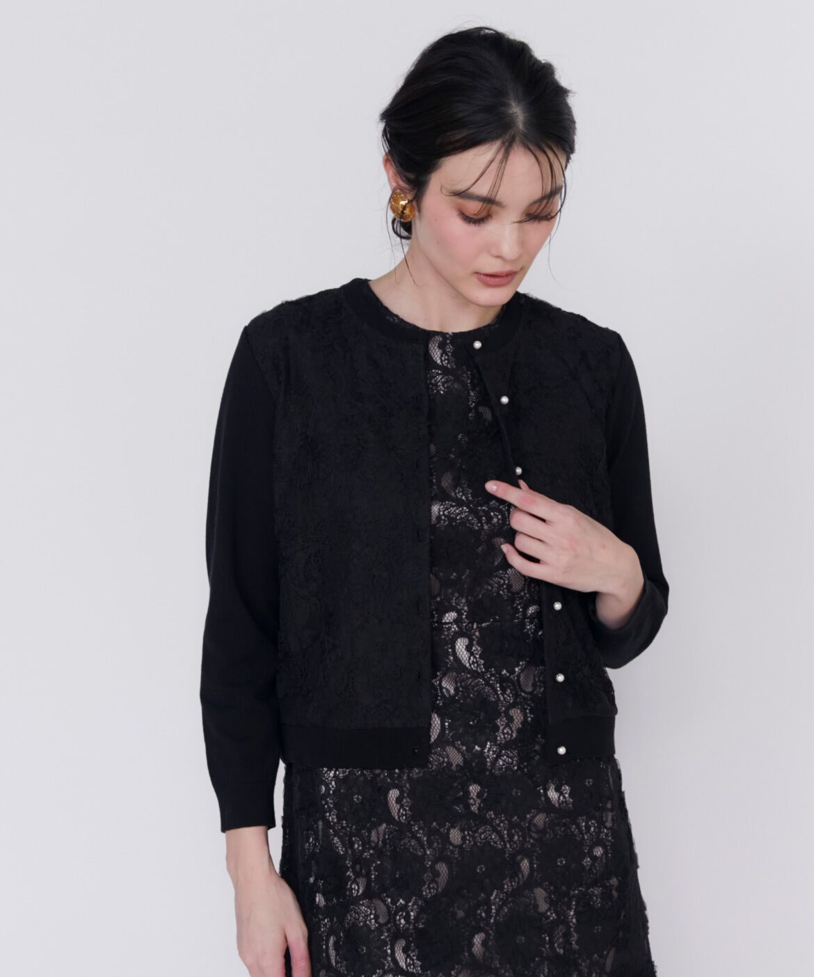 Maglie le cassetto「《大きいサイズ》3D刺繍レースカーディガン《Maglie White》」|カーディガン|