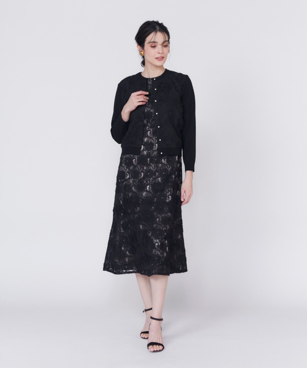 Maglie le cassetto「《大きいサイズ》3D刺繍レースカーディガン《Maglie White》」|カーディガン|