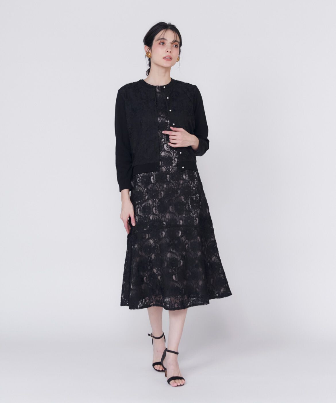 Maglie le cassetto「《大きいサイズ》3D刺繍レースカーディガン《Maglie White》」|カーディガン|